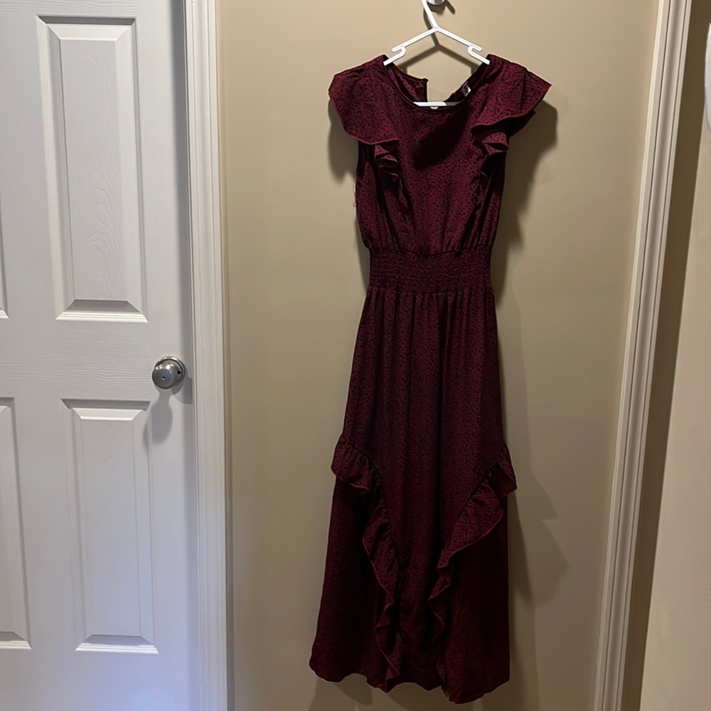 Small Bohemian Outsider Burgundy Dress